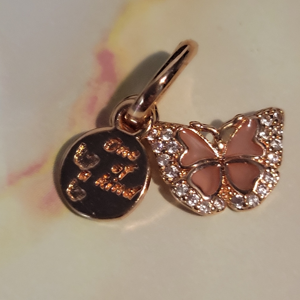Rose gold over sterling silver charm